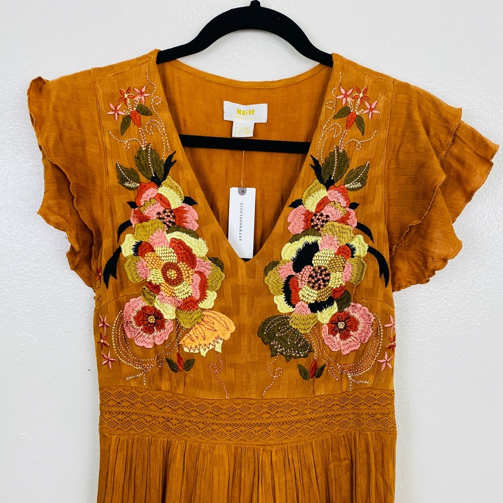 Anthropologie Sunshine Embroidered Maxi Dress - Picture 4 of 6